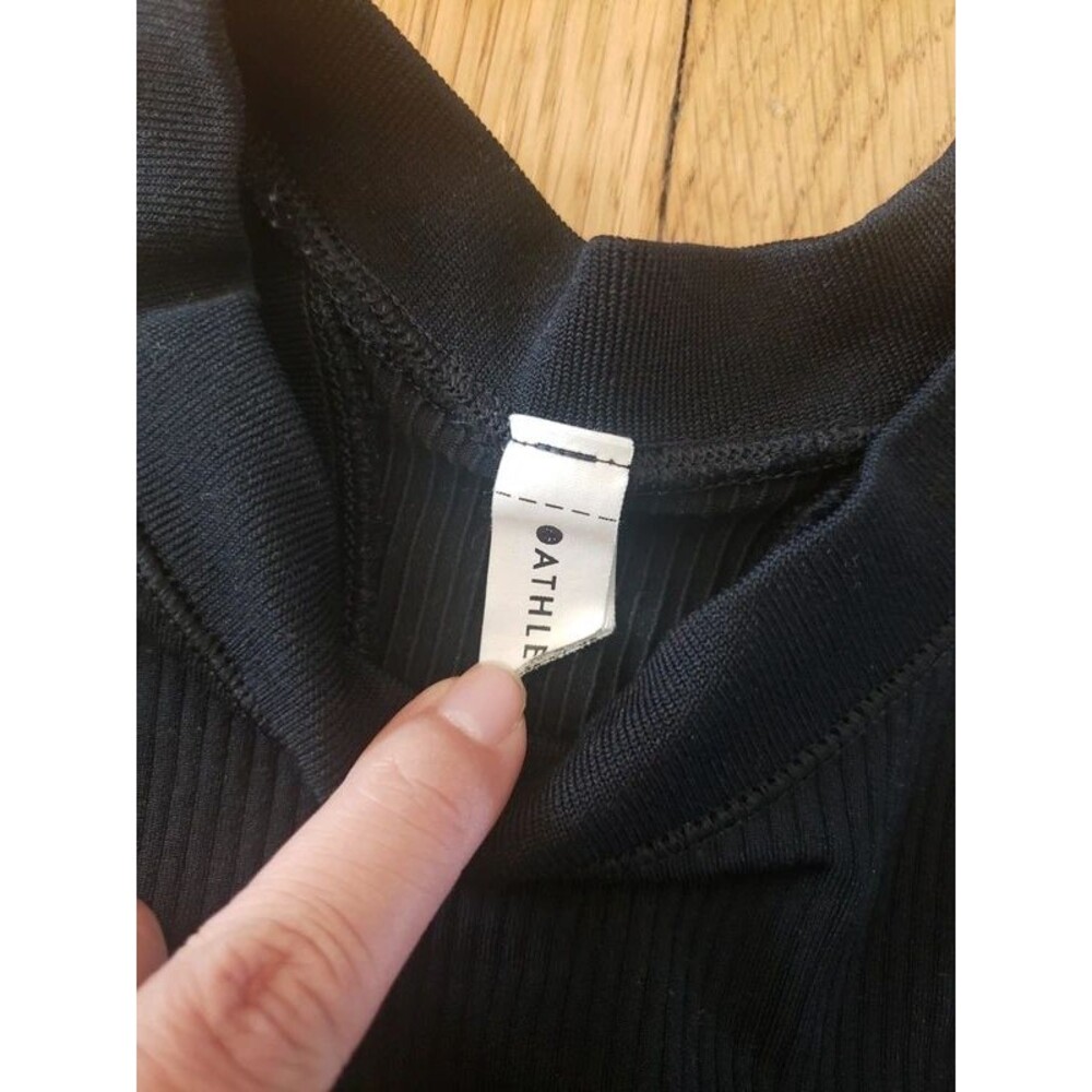 Athleta Black Ribbed Racerback Tank Size XS - Picture 2 of 3